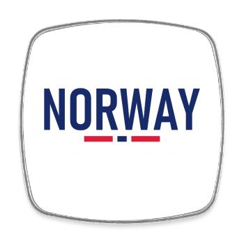 Norway - Norge - Norway - Flag - Scandinavia - Square fridge magnet - white - Front