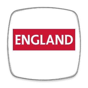 English Text and Flag Design - Square fridge magnet - white - Front