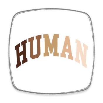 Human Human African - Square fridge magnet - white - Front