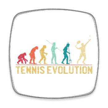 Tennis Evolution Evolution Grafikdesign - Viereckiger Kühlschrankmagnet - Weiß - Vorne