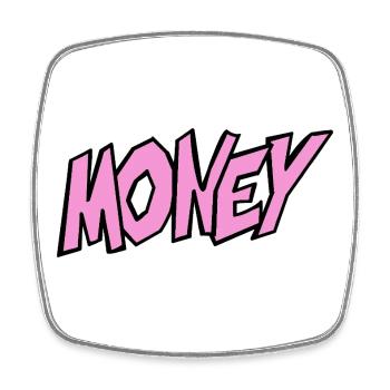 Money Illustration with Vivid Typography - Square fridge magnet - white - Front