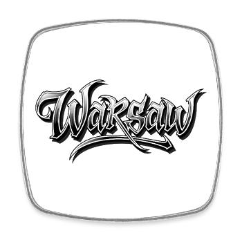 Warschau Graffiti Kunst Design - Viereckiger Kühlschrankmagnet - Weiß - Vorne