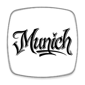 Munich - Magnet carré - blanc - Devant