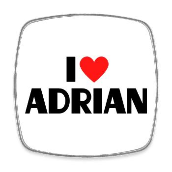 I love Adrian Red Heart Love Fan Gift - Square fridge magnet - white - Front
