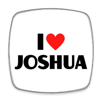 I love Joshua Red Heart Love Fan Gift - Square fridge magnet - white - Front