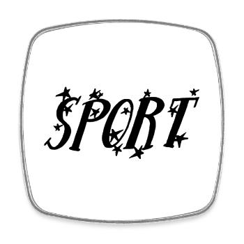 Motif sportif dynamique avec étoiles - Magnet carré - blanc - Devant