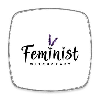 Halloween witch saying with lavender - Square fridge magnet - white - Front