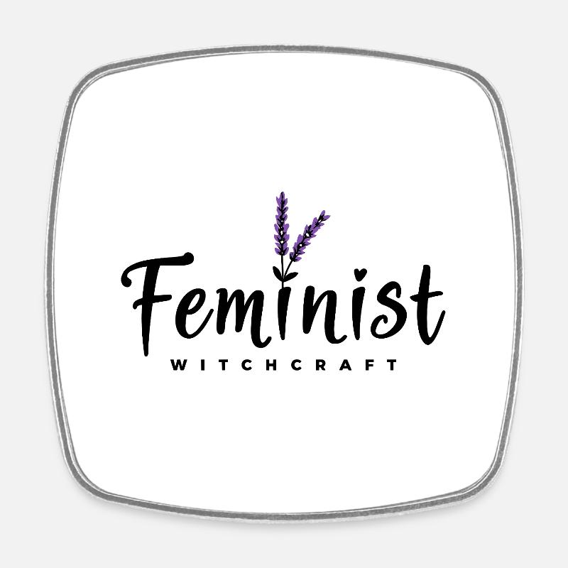 Halloween Hexen-Spruch mit Lavendel - Viereckiger Kühlschrankmagnet - Weiß