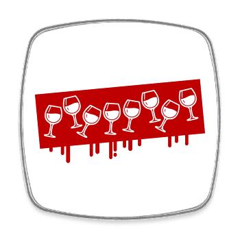 Weingläser Anstoßen Wein Rotwein - Viereckiger Kühlschrankmagnet - Weiß - Vorne