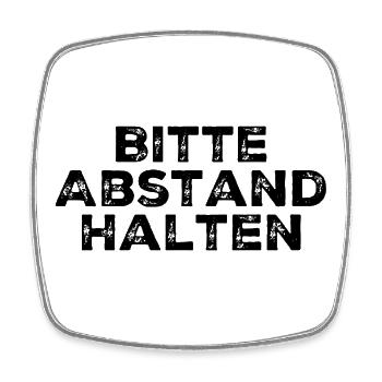 Bitte Abstand Halten Corona Krise Hinweis - Viereckiger Kühlschrankmagnet - Weiß - Vorne