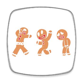 Gingerbread man Christmas gingerbread - Square fridge magnet - white - Front