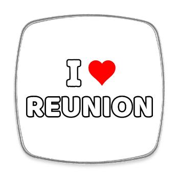 I Love La Reunion - Magnet carré - blanc - Devant
