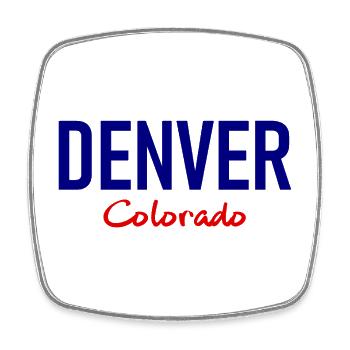 Denver - Colorado - USA - United States of America - Viereckiger Kühlschrankmagnet - Weiß - Vorne