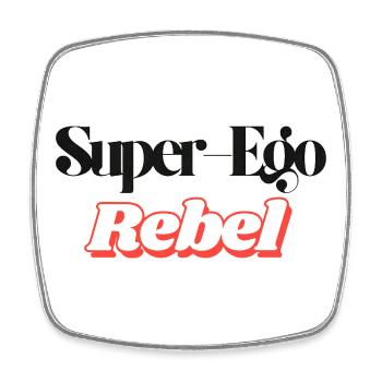 Super-Ego-Rebell - Viereckiger Kühlschrankmagnet - Weiß - Vorne