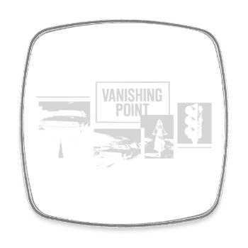 Scène de rue urbaine de Vanish Point - Magnet carré - blanc - Devant