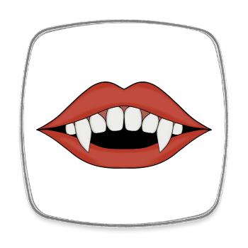 Vampire Fanged Lip Art - Magnet carré - blanc - Devant