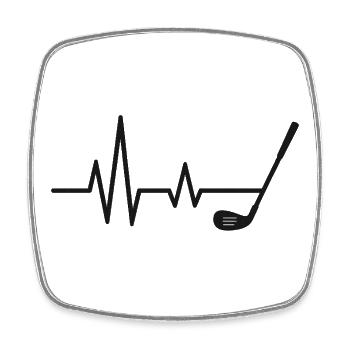 Herzschlag Golf Motiv Design - Viereckiger Kühlschrankmagnet - Weiß - Vorne
