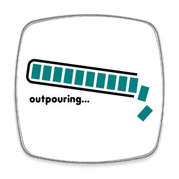outpouring - Viereckiger Kühlschrankmagnet - Weiß - Vorne