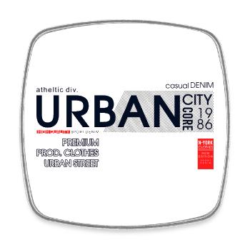 Urbane Denim-Skyline - Viereckiger Kühlschrankmagnet - Weiß - Vorne