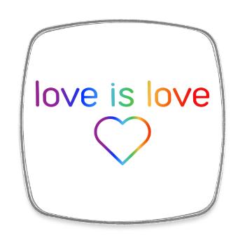 LOVE IS LOVE, LGBTQ+ RAINBOW COLORS - Square fridge magnet - white - Front