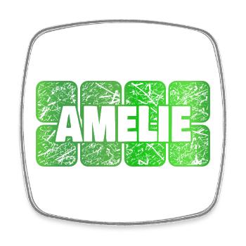 Amelie als Vorname - Viereckiger Kühlschrankmagnet - Weiß - Vorne