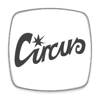 Lettering "Circus" - Square fridge magnet - white - Front