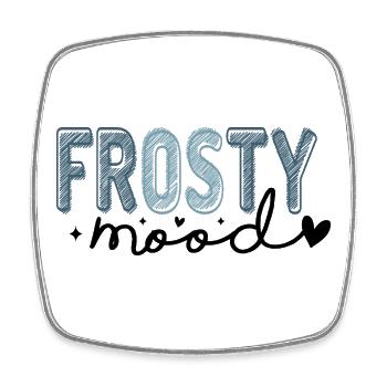 Frostiger Text im eisigen Stil - Viereckiger Kühlschrankmagnet - Weiß - Vorne