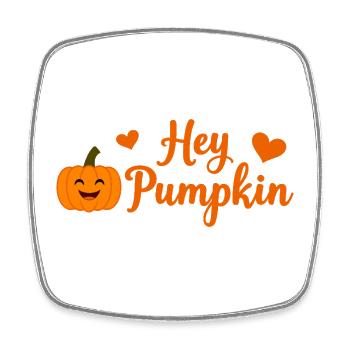 Hey Pumpkin süße Herbst-Design - Viereckiger Kühlschrankmagnet - Weiß - Vorne