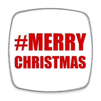 WEIHNACHTEN. FROHE WEIHNACHTEN. FROHE WEIHNACHTEN. WEIHNACHTSMANN - Viereckiger Kühlschrankmagnet - Weiß - Vorne
