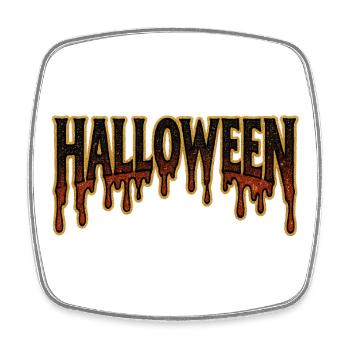 Halloween Dégoulinant Lettres d’or - Magnet carré - blanc - Devant