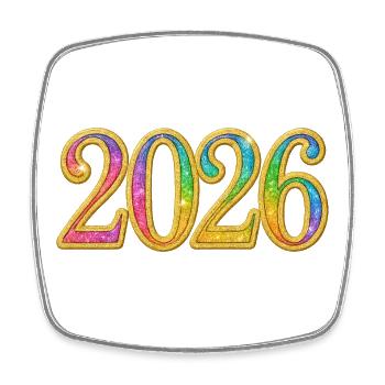 Réveillon du Nouvel An Réveillon du Nouvel An | Année 2026 pétillante - Magnet carré - blanc - Devant
