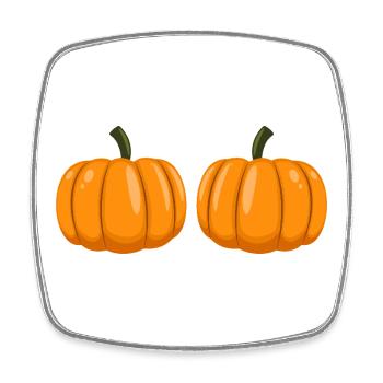 Citrouille Seins Drôle Halloween Costume - Magnet carré - blanc - Devant
