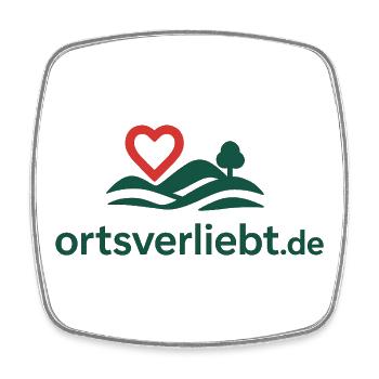 Ortsverliebt.de - Tshirt - Square fridge magnet - white - Front