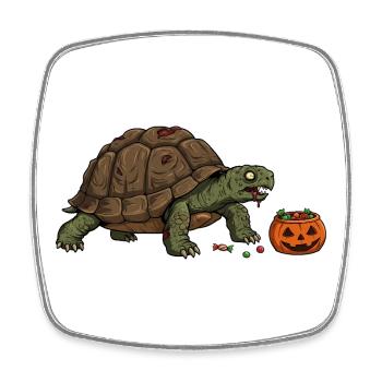 Haunted Turtle Halloween Candy - Square fridge magnet - white - Front