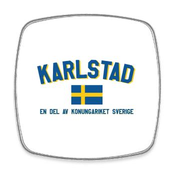 Karlstad Sweden Flag and Kingdom - Square fridge magnet - white - Front
