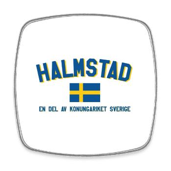 Halmstad Schwedische Flagge Thema - Viereckiger Kühlschrankmagnet - Weiß - Vorne