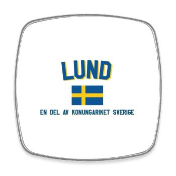 Lund and Swedish flag design - Square fridge magnet - white - Front