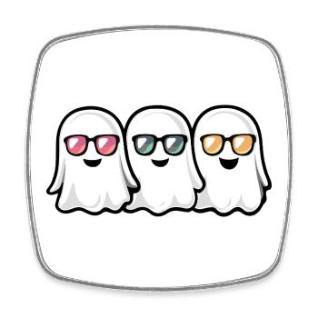 Ghosts Halloween - Square fridge magnet - white - Front
