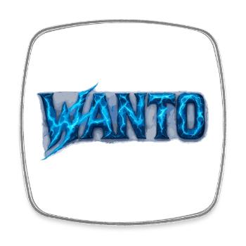 Wanto Blitz Design – Energiegeladener Look - Viereckiger Kühlschrankmagnet - Weiß - Vorne