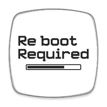 Reboot Required – Retro-Gaming-Style - Viereckiger Kühlschrankmagnet - Weiß - Vorne