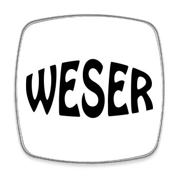 WESER - Viereckiger Kühlschrankmagnet - Weiß - Vorne