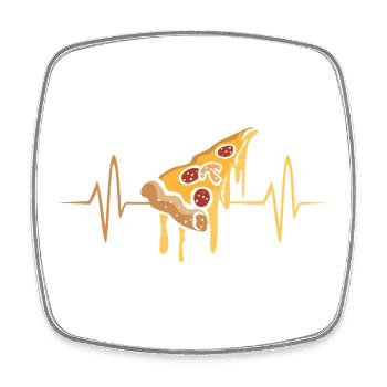 Pizza Pulse Heartbeat - Square fridge magnet - white - Front