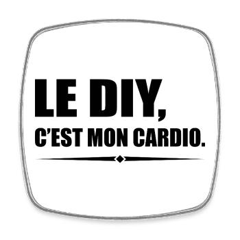 Le DIY c’est mon cardio version bricoleur - Magnet carré - blanc - Devant