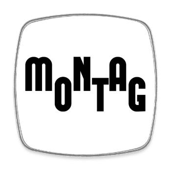 Montag Black/White - Viereckiger Kühlschrankmagnet - Weiß - Vorne