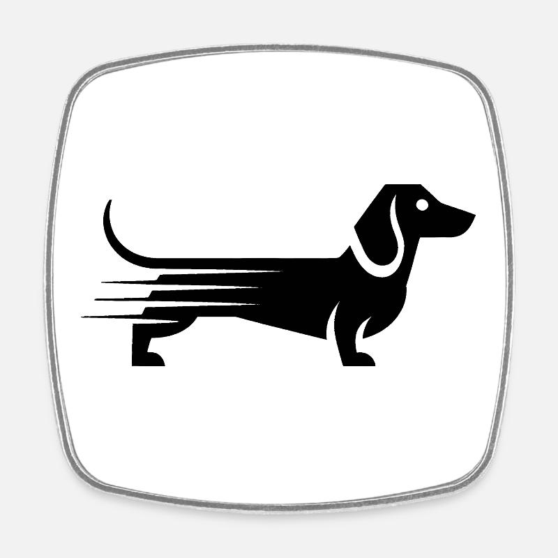 Teckel - Cool Pet Logo - Magnet carré - blanc