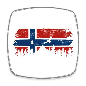Norway Flag - Holiday Nature Gift - Square fridge magnet - white - Front