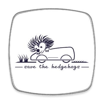 stoppt_das_Igel_toeten_001 - Magnet carré - blanc - Devant