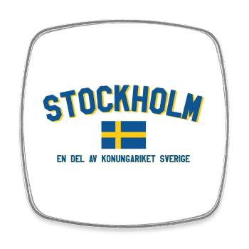 Stockholm Retro Flagge - Viereckiger Kühlschrankmagnet - Weiß - Vorne