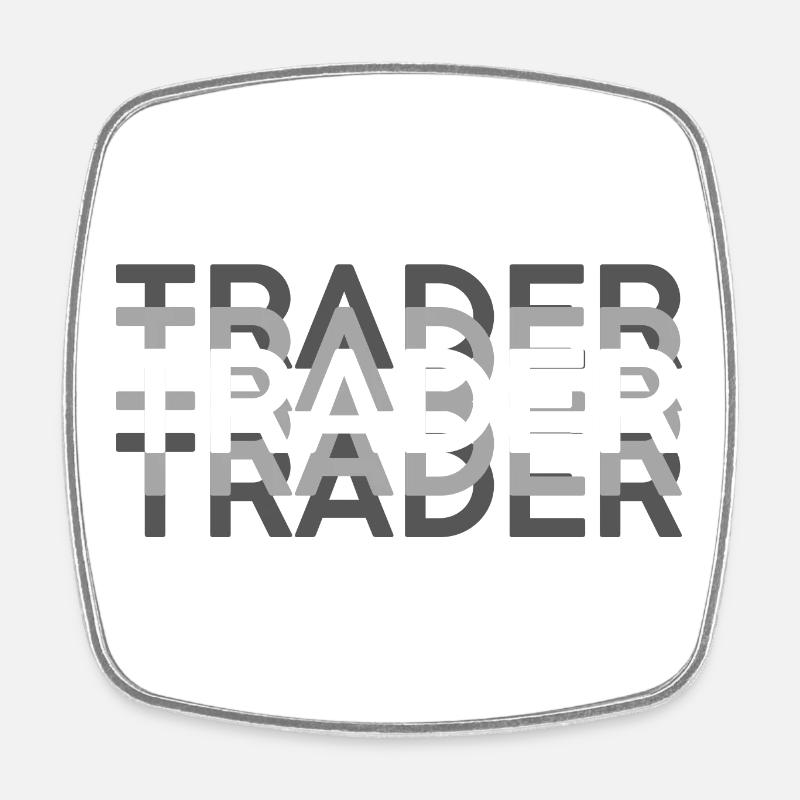 TRADER - Viereckiger Kühlschrankmagnet - Weiß