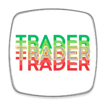 TRADER bunt - Viereckiger Kühlschrankmagnet - Weiß - Vorne